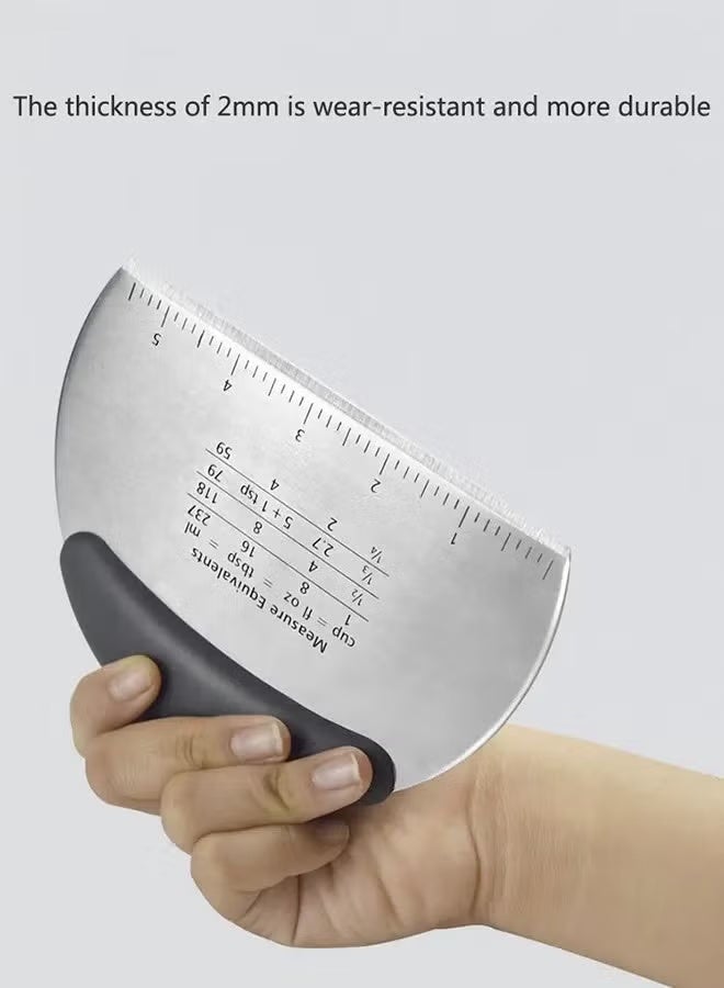 Kitchen Baking Tools Half Round Scraper Dough Bread Cutting Stainless Steel Scraper Household Baking Cutter And Scraper Assorted 12*14.5cm - Image 5